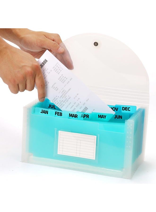 H4D Small Expanding File Folder Accordion File Organizer Wallet Case for Coupon Receipt Storage, Green - Image 1