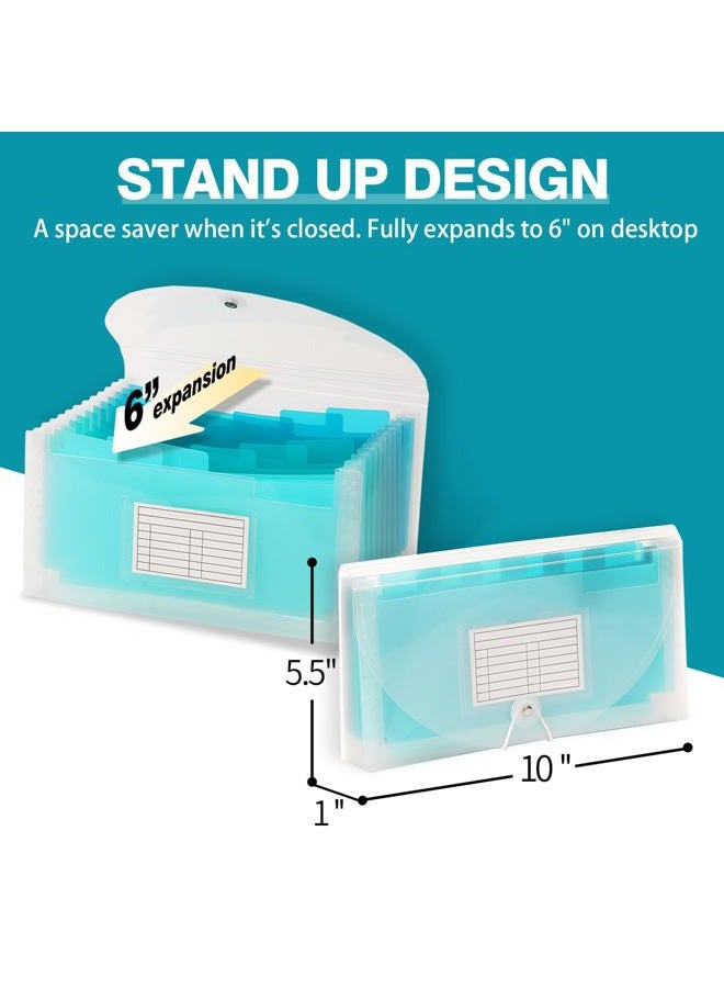 H4D Small Expanding File Folder Accordion File Organizer Wallet Case for Coupon Receipt Storage, Green - Image 2
