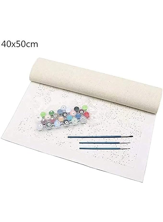 DIY عباد الشمس الرقمي لوحة الزيت مجموعة – بلا إطار قماش الكتان 40 × 50   سم مع طلاء الاكريليك والفرش - صديقة للمبتدئين، سهلة المتابعة، الفن الديكور المنزلي - Image 2