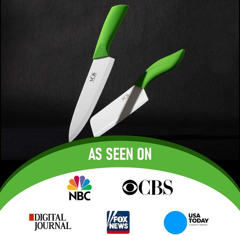 Vos Ceramic Paring Knife - 4 Inch Zirconia Blade With Sheath Cover - Handle Fruit and Vegetables Kitchen Knife (Green) - Image 5