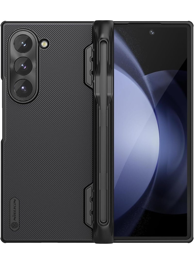 نيلكين جراب نيلكن سوبر فروستيد شيلد مع حامل قلم لهاتف سامسونج جالاكسي زد فولد 6 5G | قبضة محسنة وحامل مدمج - أسود - Image 1