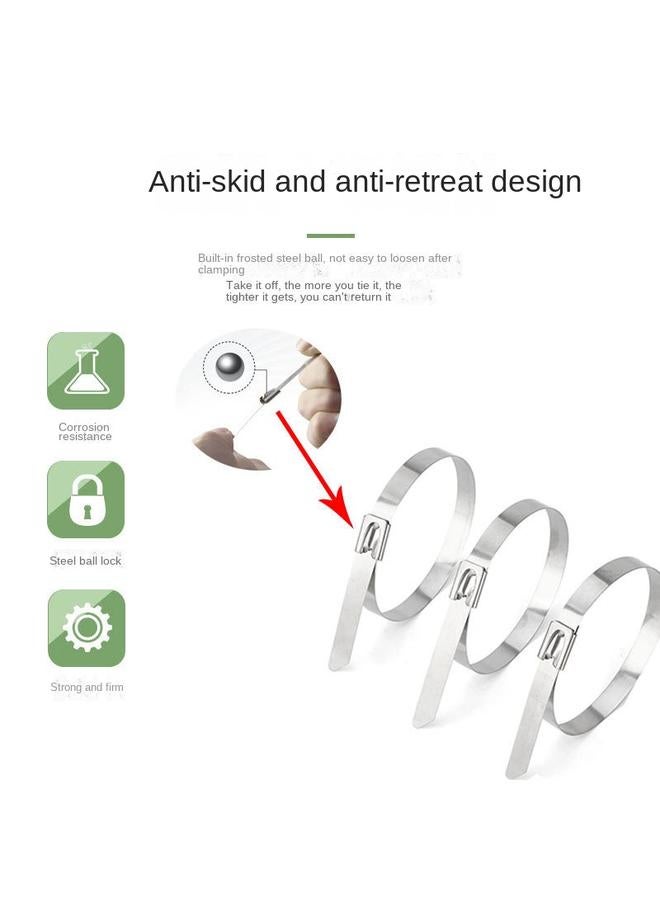الأزرق جي دبليو 304 الفولاذ المقاوم للصدأ ربط الأسلاك المعدنية مع الأسلاك والكابلات البحرية قفل ذاتي حزام ربط 4.6/7.9/10/12/16 - Image 4