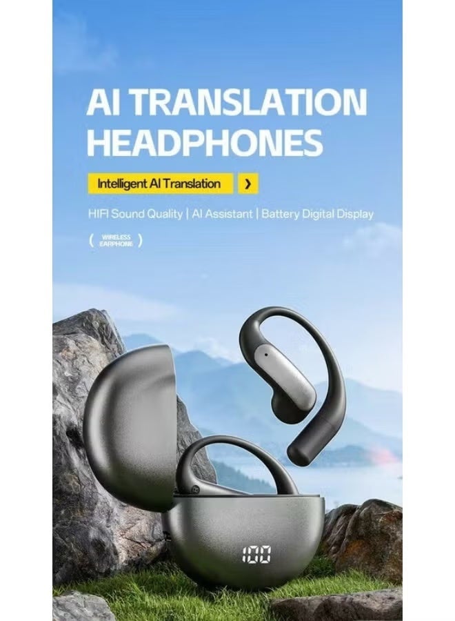 M9 AI Wireless Earphones with Smart Translation | Noise Reduction Bluetooth Headset, Hands-Free Calling, Touch Control, Long Battery Life for Work, Travel & Daily Use - Image 2