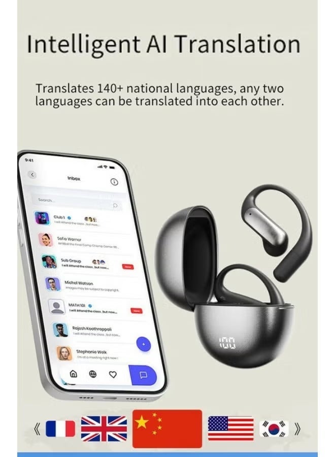M9 AI Wireless Earphones with Smart Translation | Noise Reduction Bluetooth Headset, Hands-Free Calling, Touch Control, Long Battery Life for Work, Travel & Daily Use - Image 4