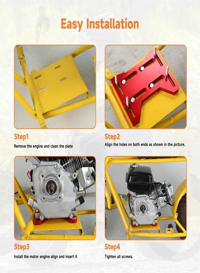FVRITO Mini Bike Engine Mount Plate Compatible with Predator 212 224cc 97cc Coleman CT200U BT200X CC100X, Engine Motor Mounting Plate Bracket for Baja DB30 MBX10 GX160 OHV Clone Engine Minibike Parts - Image 4