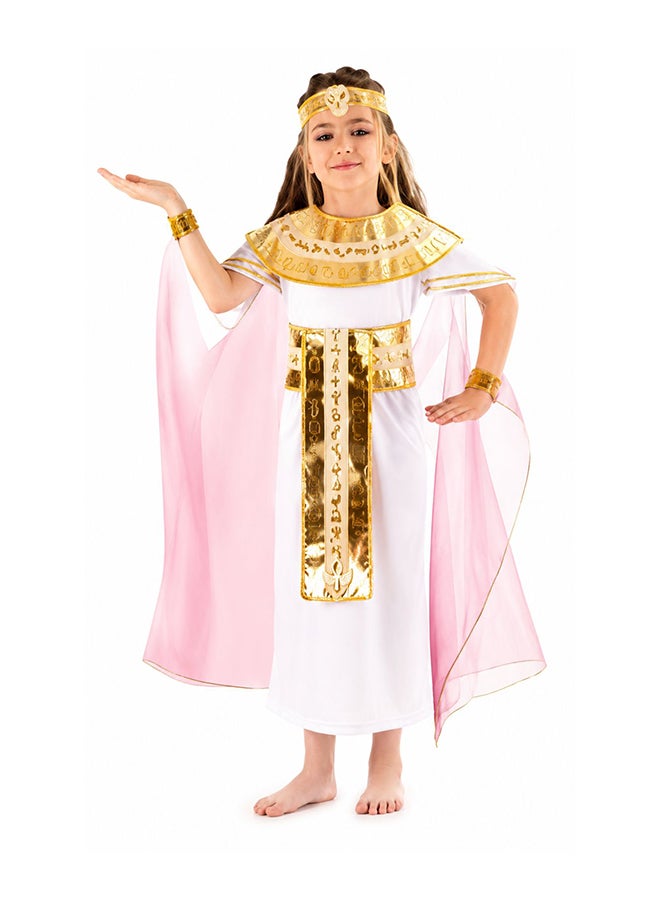 Toy Land طقم زي الملكة المصرية للبنات – زي فاخر من مصر القديمة مع تاج وأساور معصم للبنات من عمر 2 إلى 3 سنوات - Image 2