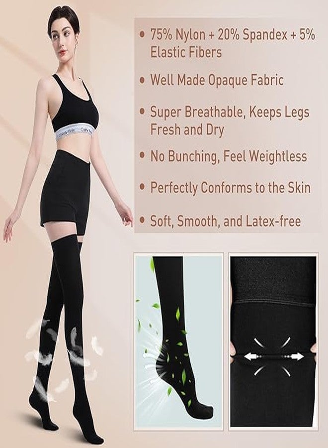 Dr Helix Varico Vein Compression Stocking Thigh High, Open Toe Support Sock - (XL) - Image 4
