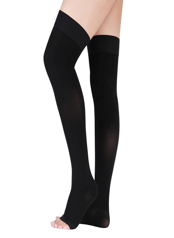 Dr Helix Varico Vein Compression Stocking Thigh High, Open Toe Support Sock - (XL) - Image 3