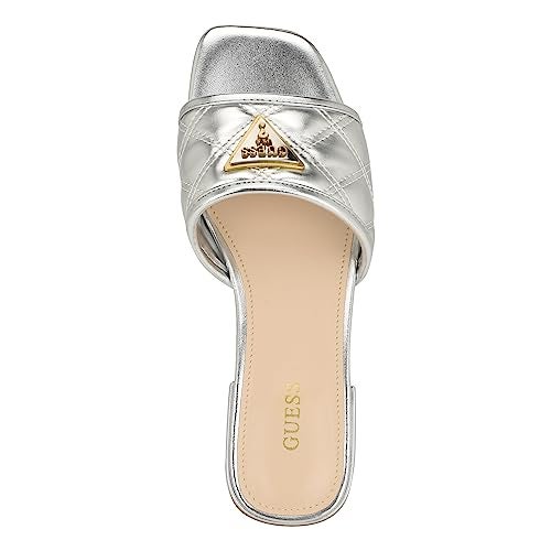 Guess Women's GELINA Heeled Sandal, Silver 040, 10 - Image 2