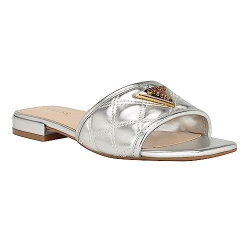 Guess Women's GELINA Heeled Sandal, Silver 040, 10 - Image 1