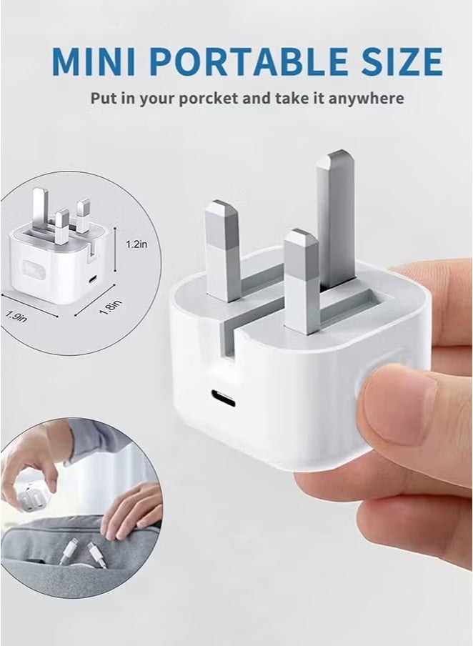 هايدو iPhone 13 شاحن سريع 20 واط شاحن سريع جدار USB C مع كابل USB C إلى Lightning 1 متر متوافق مع iPhone 13 - Image 5