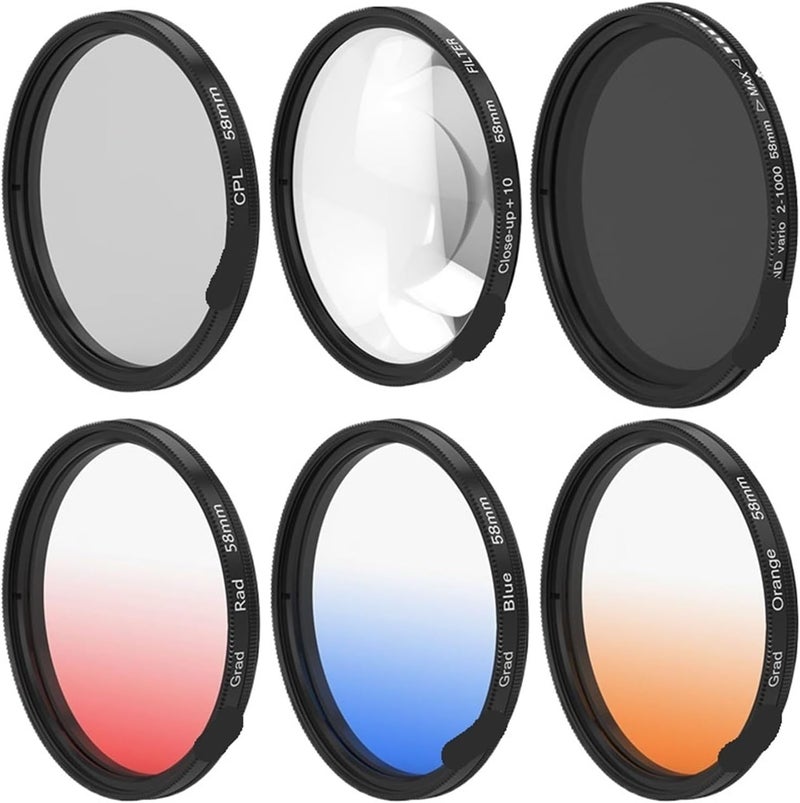 فلتر ND FLD UV MC Star CPL بتغير لون وكثافة، متوسط اللون، قابل للاستخدام مع عدسات بأحجام 52mm، 55mm، 58mm، 67mm، 77mm، متوافق مع كاميرات Nikon وCanon وEOS D5200 وD3300 (52mm، Star 1X). - Image 2