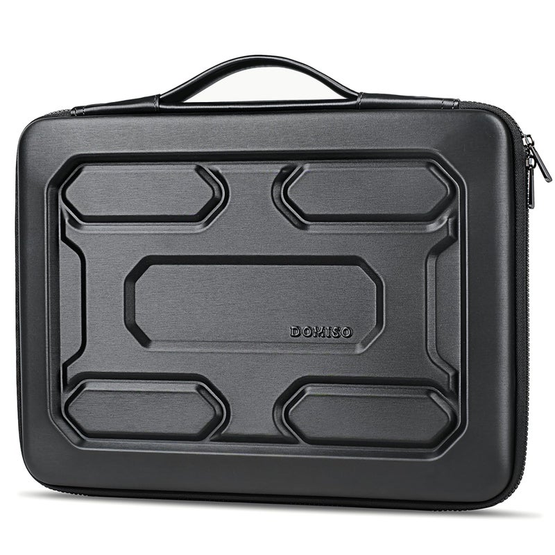 DOMISO 13.3 inch Laptop Sleeve with Handle Shockproof Computer Bag Waterproof EVA Protective Carrying Case for 13-13.3 inch Notebooks/13 MacBook Air/MacBook Pro Retina/Dell XPS 13/Samsung/HP, Black - Image 1