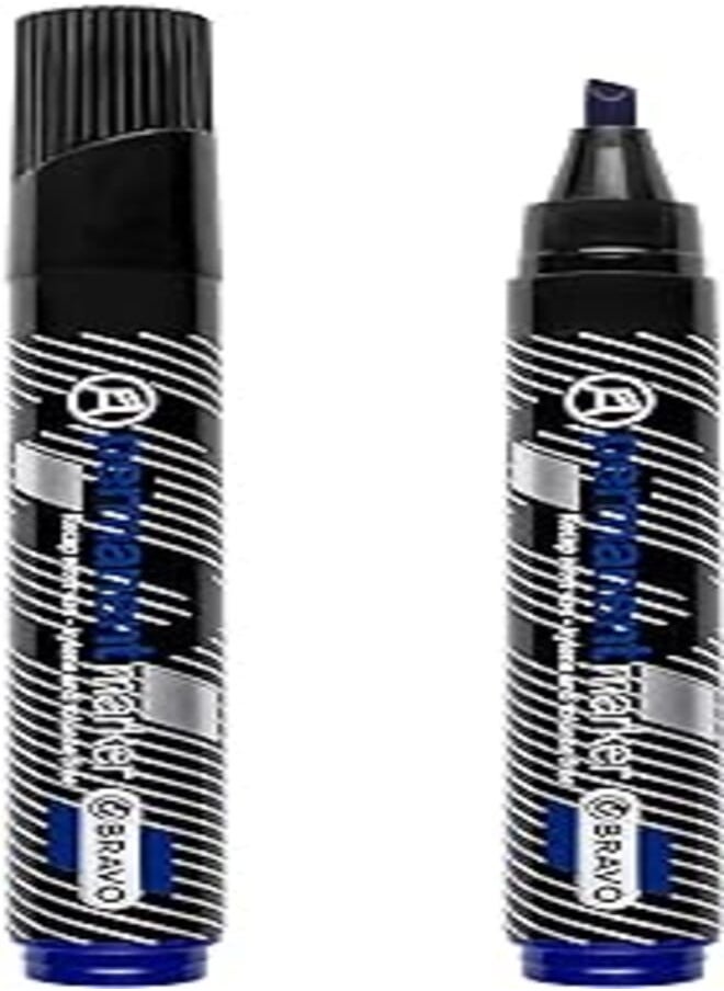 Bravo - Sasco Bravo Marker Permanent Chisel tip - 12 Pen - Blue - Image 1