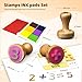UdoUto Wooden Alphabet Number Stampers Set with 7Color Ink Pad ABCs 123s Learning Stamps Flashcards Preschool Homeschool Classroom Supplies Gift for Ages 3 - Image 4