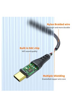 JXMOX JXMOX USB Type C to 3.5mm Female Headphone Jack Adapter,USB C to Aux Audio Dongle Cable Cord Compatible with iPhone 15 Plus/15 Pro Max, Samsung Galaxy S24 S23 S22 S21 Ultra, Pixel, iPad Pro, MacBook  - Image 2