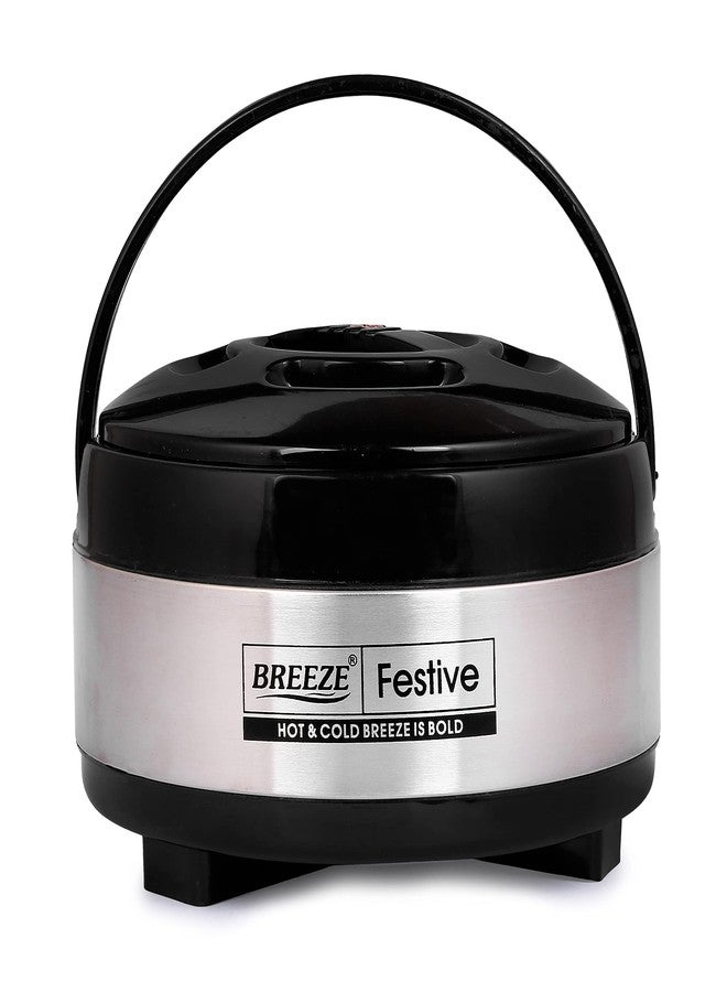 Breeze Casserole Festive Stainless Steel with Plastic Cover and Bottom from Breeze 3500(Black,2.5 LTR) - Image 4