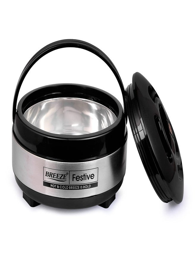 Breeze Casserole Festive Stainless Steel with Plastic Cover and Bottom from Breeze 3500(Black,2.5 LTR) - Image 5