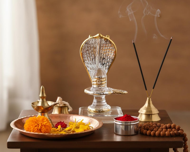 KLEO Sphatik Shiv Shiva Lingam Linga Ling Crystal Glass Murti Idol Statue Sculpture (3.5"), Clear, Shiva - Image 5