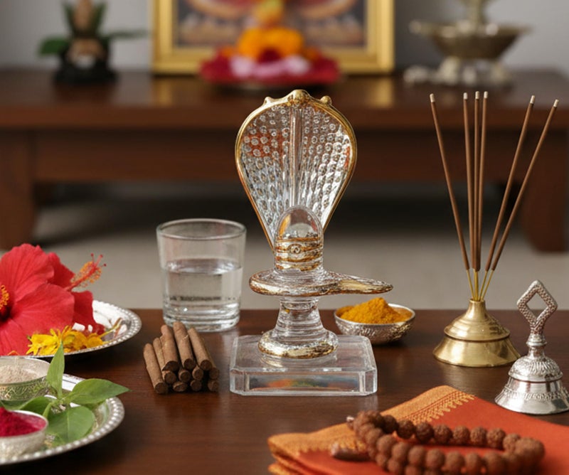 KLEO Sphatik Shiv Shiva Lingam Linga Ling Crystal Glass Murti Idol Statue Sculpture (3.5"), Clear, Shiva - Image 4