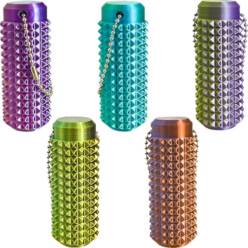 Deiviko Little Ouchies Fidget Pocket Mini Fidget Toy for Adults Pain Stim Fidget 3D Printed Venting Key Pendant 5pcs Spiky Grippie Stim Keychain for Anxiety Relief Positive Novelty Gifts for Friends - Image 1