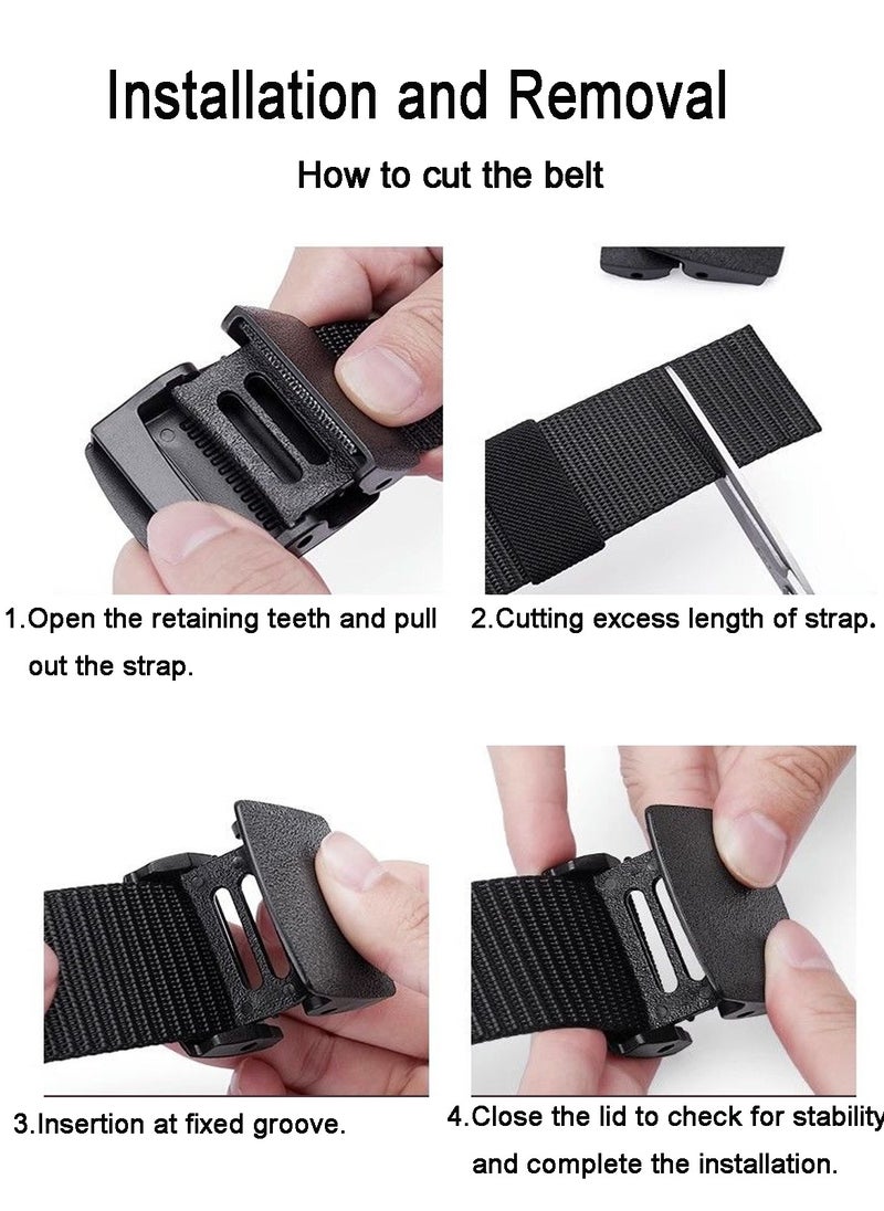 Generic Heavy Duty Nylon Waist Belt Metal-free Belt Military Combat Training Waistband,Grey  - Image 3