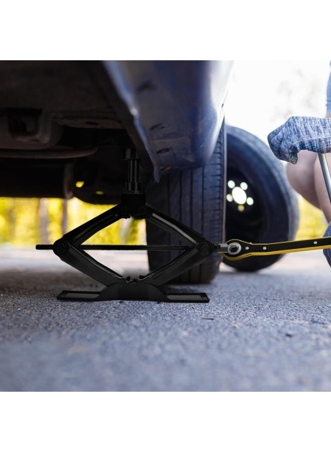 2-Ton Car Scissor Jack with Ratchet Handle - Quick Lifting Tire Changing Kit for Cars, SUVs & MPVs - Image 2