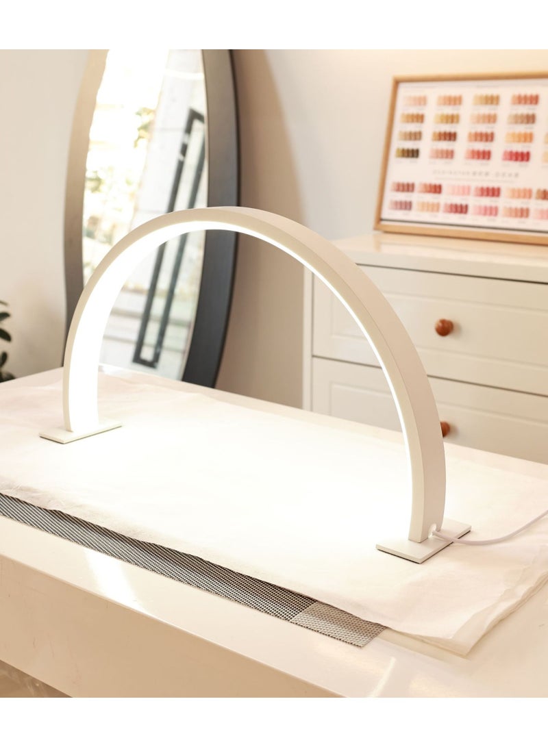 كيلا مصباح مكتبي للأظافر على شكل نصف قمر، مصباح ليد لتقنية الأظافر للمكتب، مصباح نصف قمري، مصباح طاولة لخبراء التجميل لتمديد الرموش، أبيض، 55*30 سم - Image 1