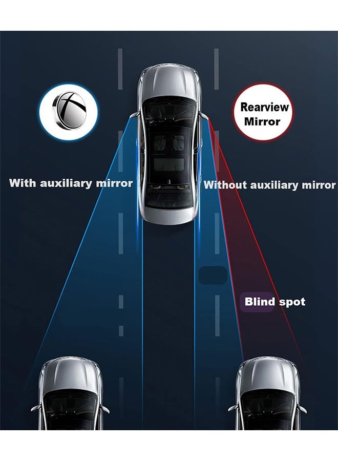 JS 2 Pcs Blind Spot Mirror, Automotive Side Blindspot Mirror, 2 Inch Round Car Rearview Mirror Accessories, No Glue, 360 Degree Rotating with Vacuum Suction Cup for Cars, SUV, Van and Trucks (Silver) - Image 5