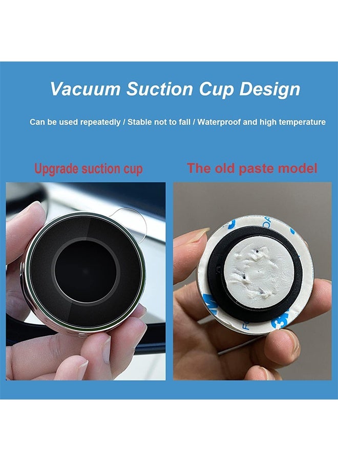 JS 2 Pcs Blind Spot Mirror, Automotive Side Blindspot Mirror, 2 Inch Round Car Rearview Mirror Accessories, No Glue, 360 Degree Rotating with Vacuum Suction Cup for Cars, SUV, Van and Trucks (Silver) - Image 4