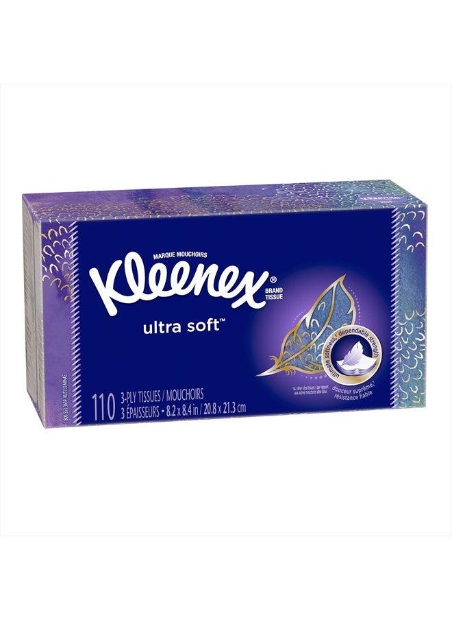 Kleenex - Ultra Soft Facial Tissues, 1 Flat Box, 110 Tissues - Image 1