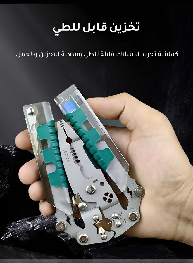 كماشة واحدة تكفي! كماشة متعددة الوظائف لتجريد الأسلاك، قلم كهربائي قابل للطي ومفك براغي - Image 1