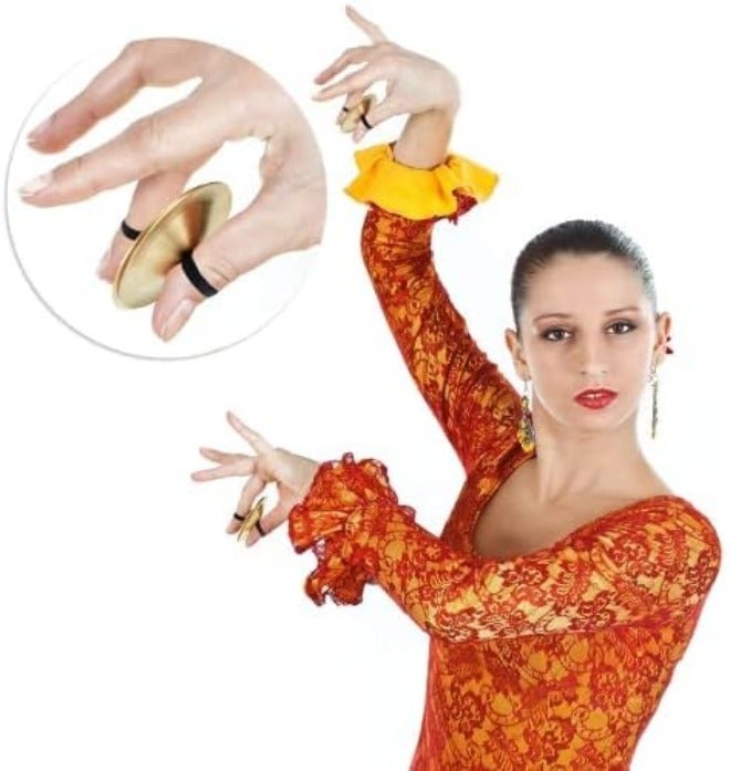 HZYH 6 Pieces Finger Cymbals for Belly Dancing, Gold Color, Musical Instrument for Dancers and  Parties - Image 5