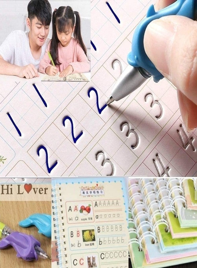 DASHDYNAMO Sank Magic Practice Copybook, Number Tracing Book for Preschoolers, Reusable Writing Tool, 4 Books with Pen and 10 Refills - Image 2