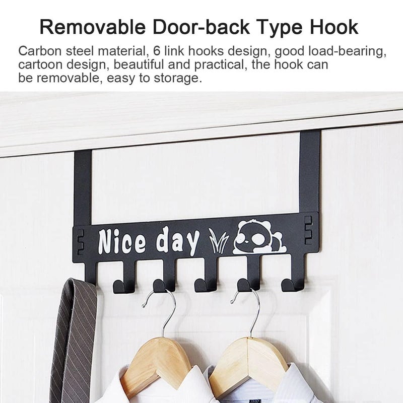 HOUVIDA CarbonMetal Over Door Hanger for Cloths Drill Free Door Handing Hooks Suitable for Bathroom Bedroom Doors Scarf Coat Cloth Holder Removable Door Hanger Black - Image 4