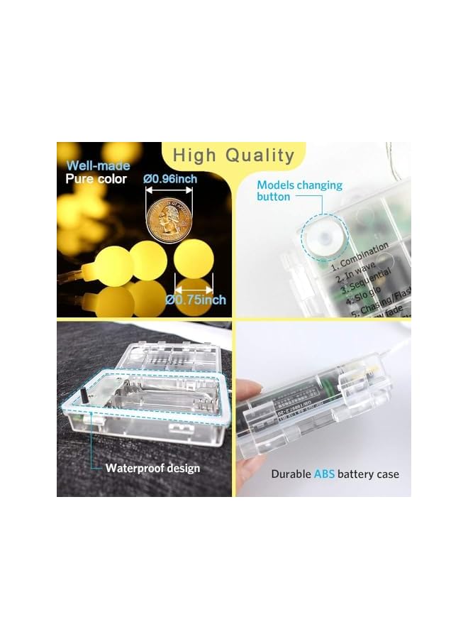 The Bros Outdoor Ramadan String Lights Battery Operated Fairy Lights Sepak Takraw String Starry Lamp Decoration Lamp - Warm White - Image 4