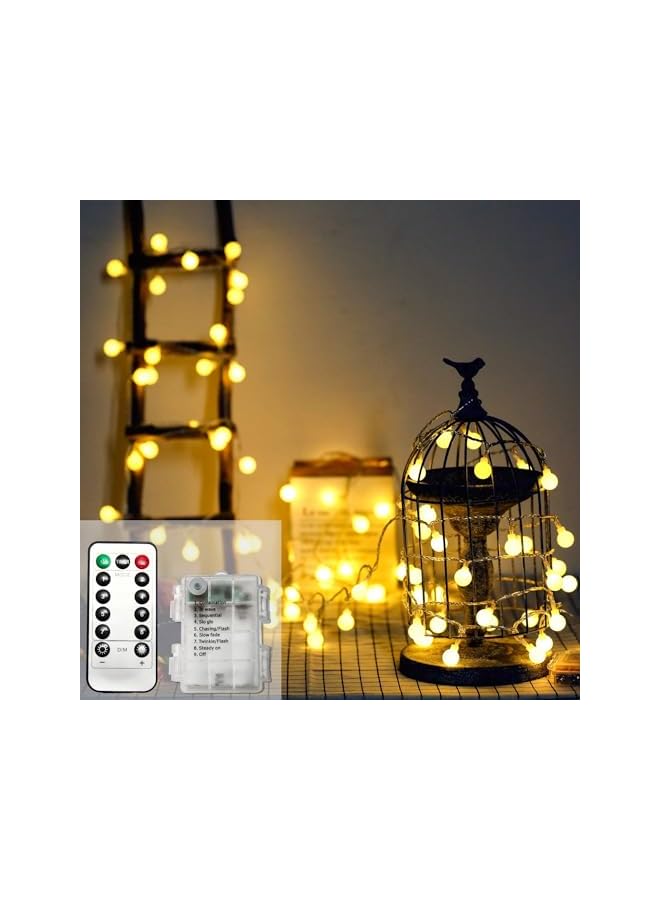 The Bros Outdoor Ramadan String Lights Battery Operated Fairy Lights Sepak Takraw String Starry Lamp Decoration Lamp - Warm White - Image 2