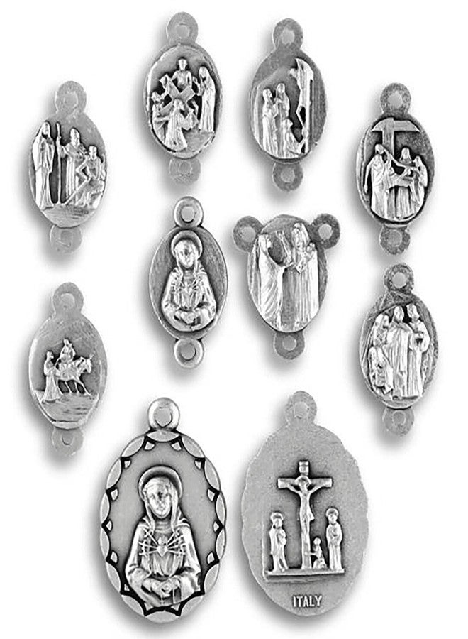 VENERARE Seven Sorrows Rosary Medal Set of 8 Chaplet Rosary Parts to Make 7 Dolors Rosary Chaplet - Image 1