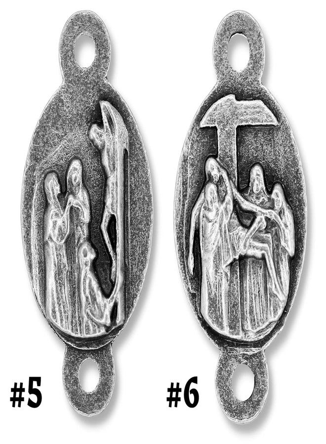 VENERARE Seven Sorrows Rosary Medal Set of 8 Chaplet Rosary Parts to Make 7 Dolors Rosary Chaplet - Image 4