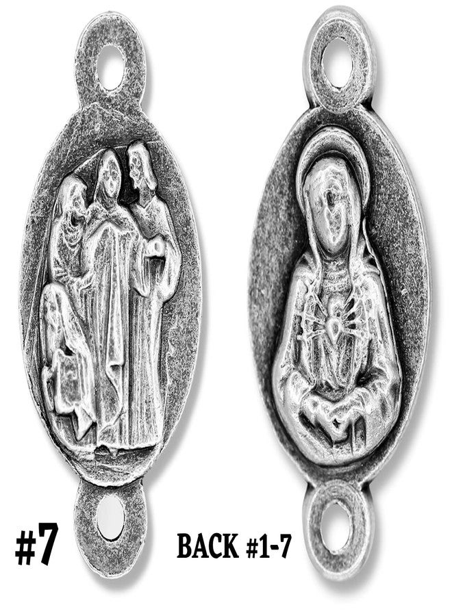 VENERARE Seven Sorrows Rosary Medal Set of 8 Chaplet Rosary Parts to Make 7 Dolors Rosary Chaplet - Image 5