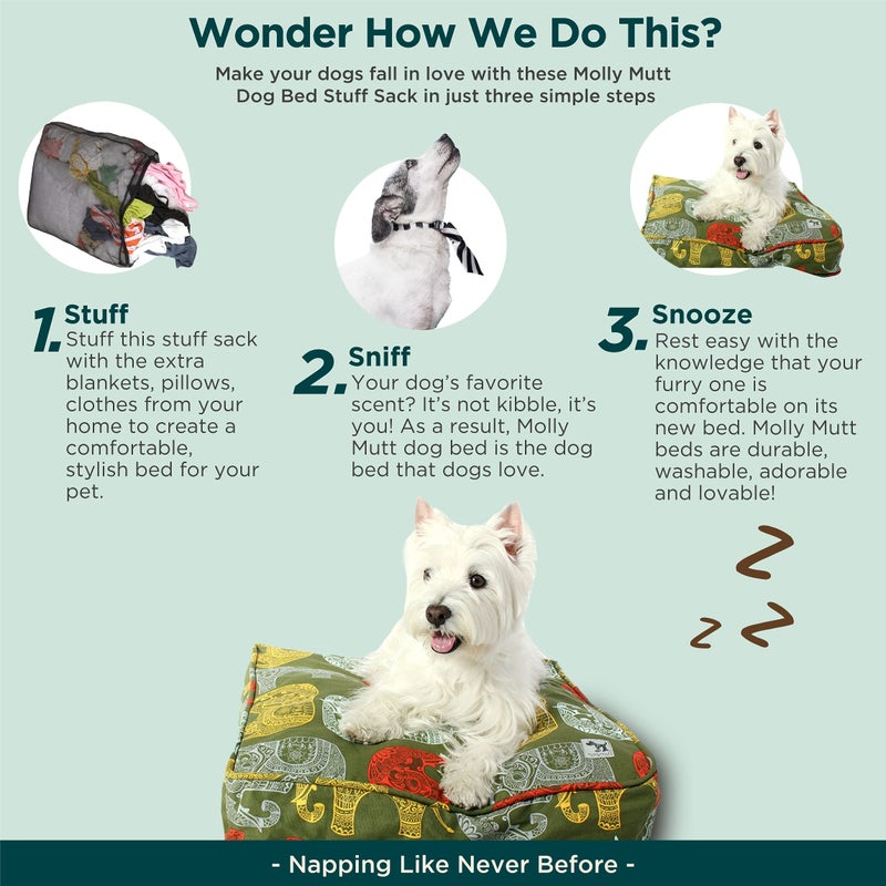molly mutt Dog Bed Stuff Sack, Huge - Durable, Washable, 45.0"L x 36.0"W x 5.0"Th - Image 4