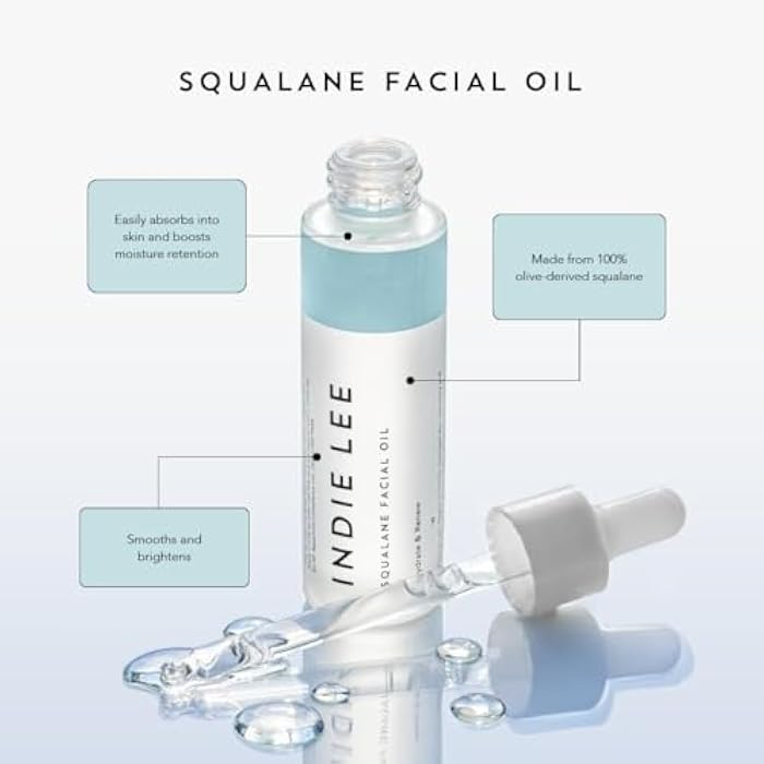 Indie Lee 100% Squalane Oil - Daily Face Oil & Hydrating Moisturizer for Dry Skin, Fine Lines and Wrinkles - Even Skin Tone, Brighten & Improve Texture (30ml) - Image 2