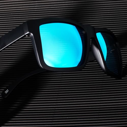 MAXJULI XXL Size Double Extra Large Z87 Sunglasses for Big Wide Heads Men TR90 Ultralight UV400 Protection Glasses 8228 (Matte Black Frame/Blue Lens - Image 4