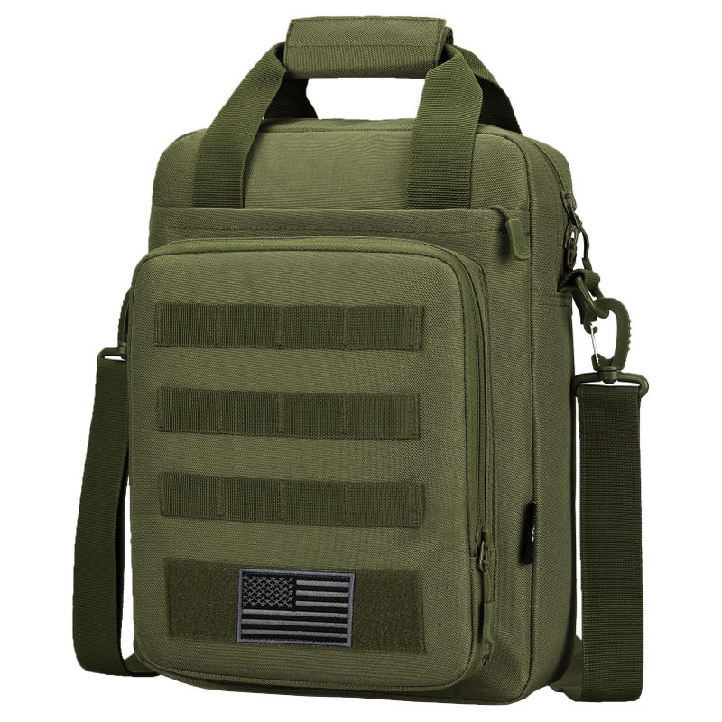 ZHIERNA Tactical Messenger Bag, Tactical Briefcase for Men Tactical Laptop Bag Heavy Duty MOLLE Shoulder Pack Handbag for Men(Army Green) - Image 1