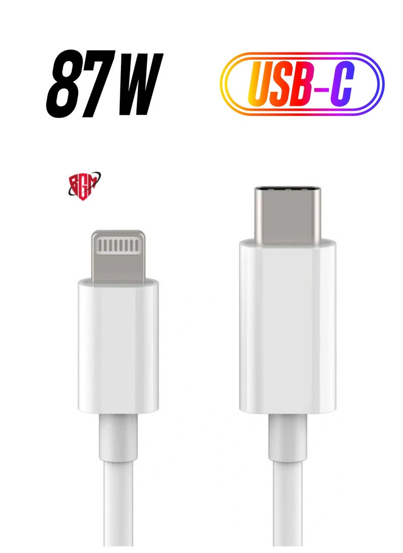 BGM - Lightning Cable Fast Charging and Hi-Speed Syncing Cord Compatible with Apple iPhone X/XS/XR/XS MAX/8/8 Plus/iPad White - Image 1