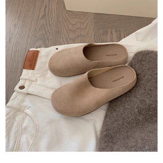 Grape Mom Autumn New Genuine Leather Row Style Soft Face Lazy One Pedal Thick Bottom Big Head Burkenite Shoes Half Slippers for Women P9758 milk tea - pzsku/ZED2D7B906B9C06420561Z/45/1746224364/ca6b40a7-47fe-4024-b65b-35ba5f0ace18