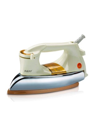 Automatic Dry Iron: Super Deluxe Heavy Weight Iron Box with Temperature Settings Dial, Auto Shut Off Function, and Teflon Coating - Suitable for All Fabrics - White/Golden (2.5 kg, 1200 W) - pzsku/ZED2D87ADCAA5AD4C65E5Z/45/1746229872/85567818-3d7a-45f6-ae40-3c62057b1005