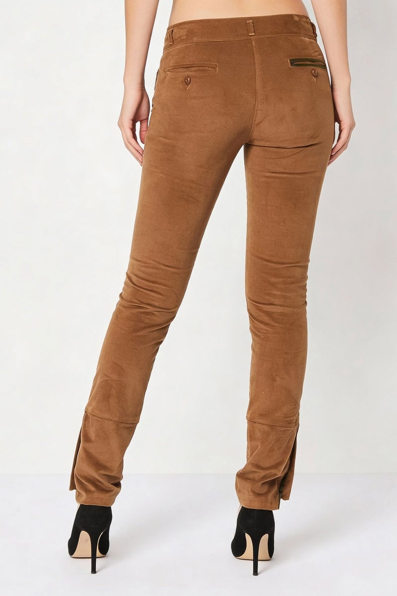 Harmont & Blaine Women Skinny Fit Brand Logo Non-Stretchable Chino  Pants, Brown - Image 5