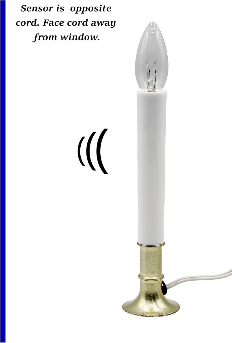 Creative Hobbies Electric Window Candle Lamp with Brass Plated Base, Dusk to Dawn Sensor Turns Candle on in Dark and Off in Light, Ready to Use! | 6 Pack - Image 3