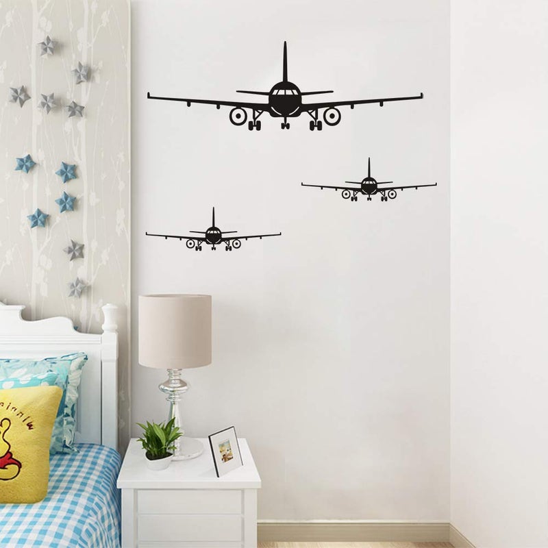 Lnrkai 3Pcs Airplane Wall Decor Stickers, DIY Removable Aircraft Wall Art Decal Home Decoration for Living Room, Bedroom, Gift Wallpaper Mural for Boys, Girls, Kids - Image 5